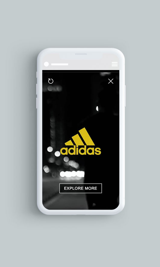 Adidas Vertical Video Rich Media Example